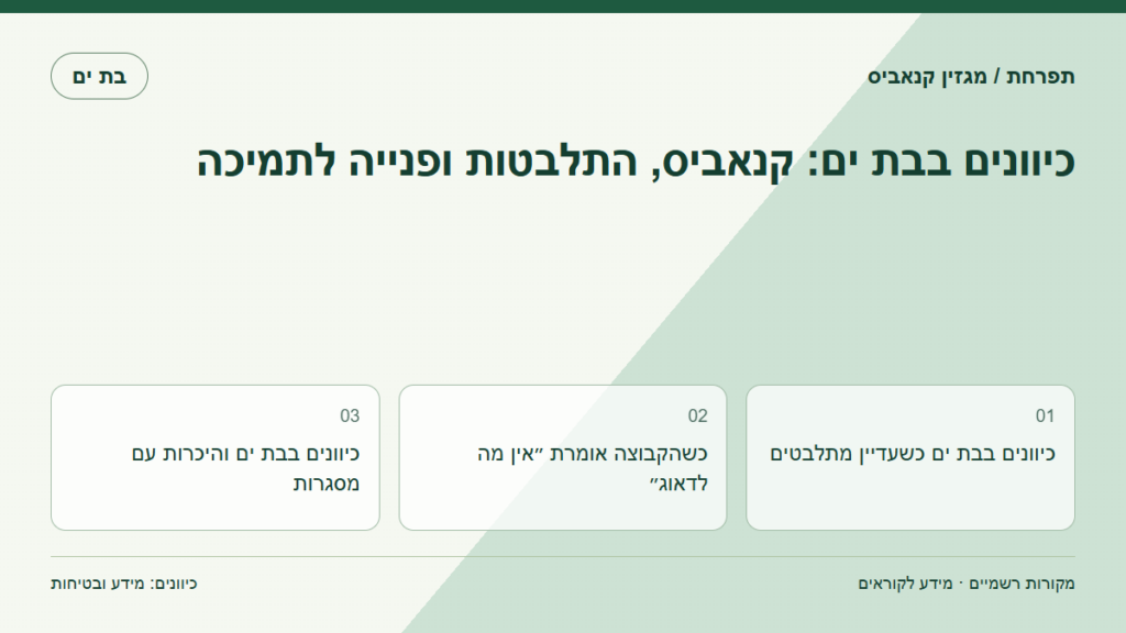 כיוונים בבת ים: קנאביס, התלבטות ופנייה לתמיכה