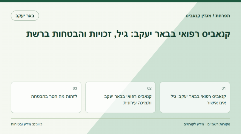 קנאביס רפואי בבאר יעקב: גיל, זכויות והבטחות ברשת