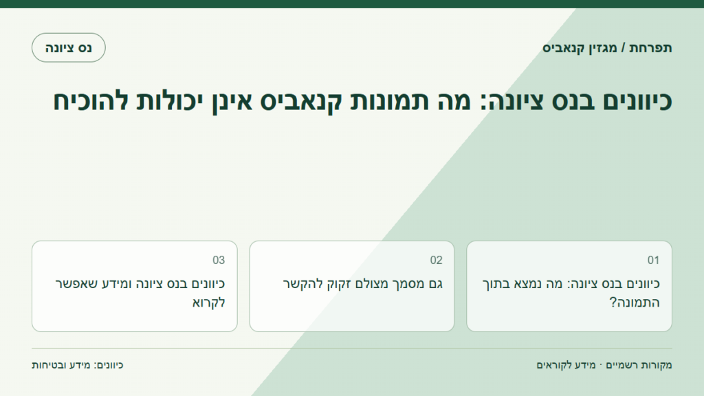 כיוונים בנס ציונה: מה תמונות קנאביס אינן יכולות להוכיח