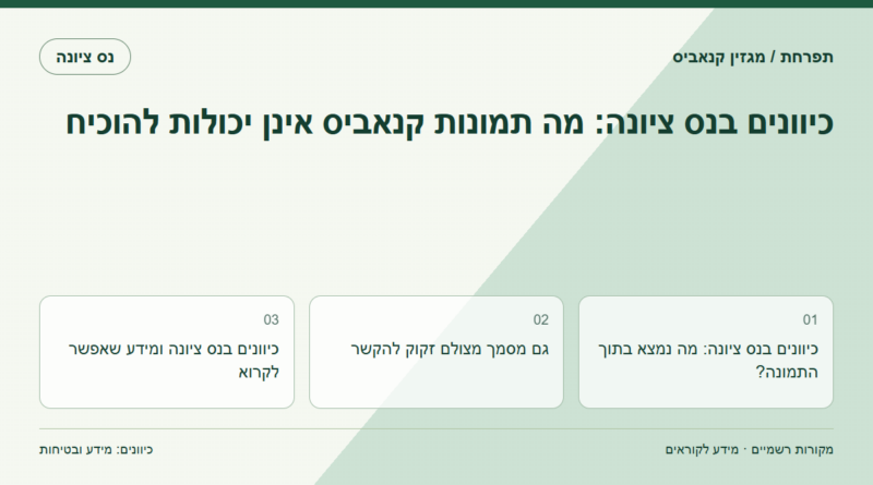 כיוונים בנס ציונה: מה תמונות קנאביס אינן יכולות להוכיח