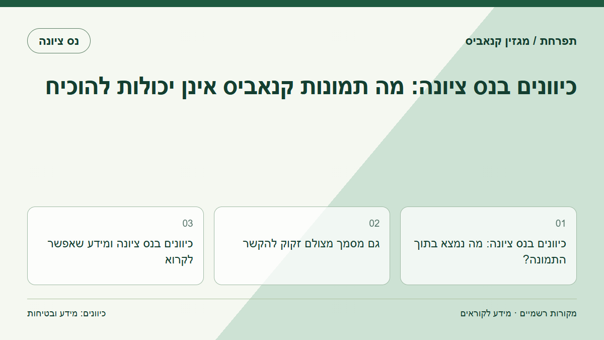 כיוונים בנס ציונה: מה תמונות קנאביס אינן יכולות להוכיח