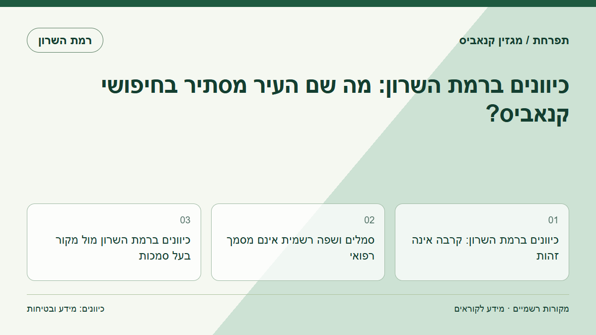 כיוונים ברמת השרון: מה שם העיר מסתיר בחיפושי קנאביס?