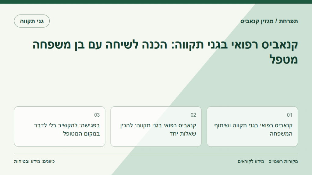 קנאביס רפואי בגני תקווה: הכנה לשיחה עם בן משפחה מטפל