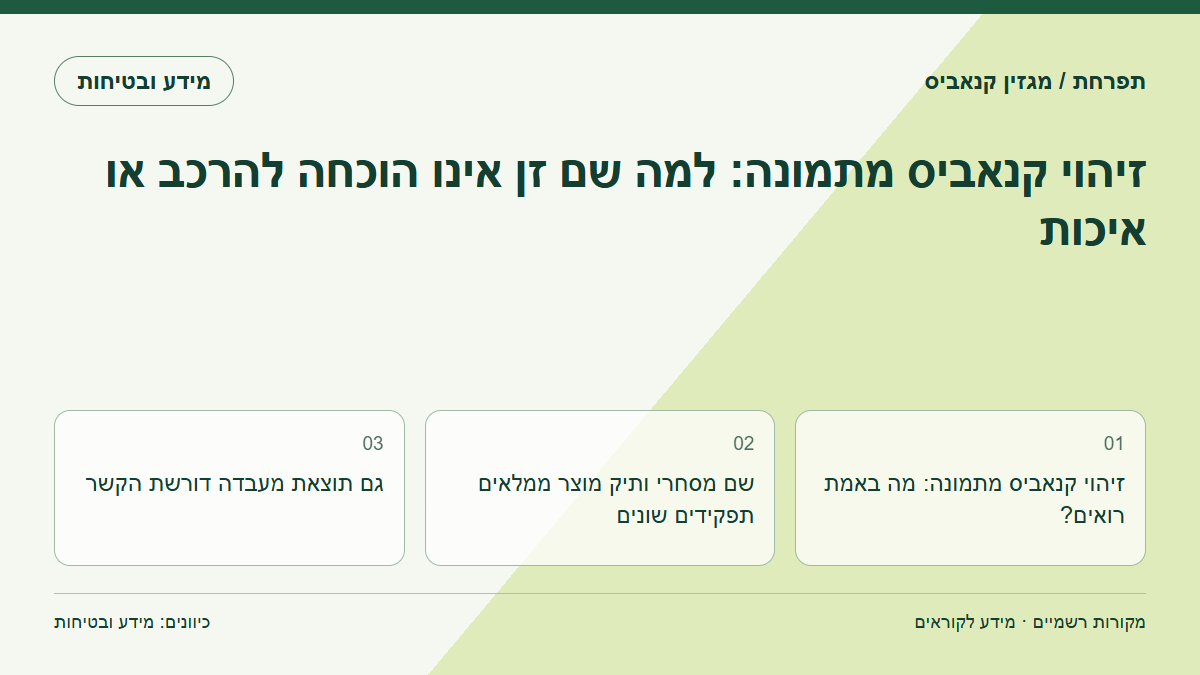 זיהוי קנאביס מתמונה: למה שם זן אינו הוכחה להרכב או איכות