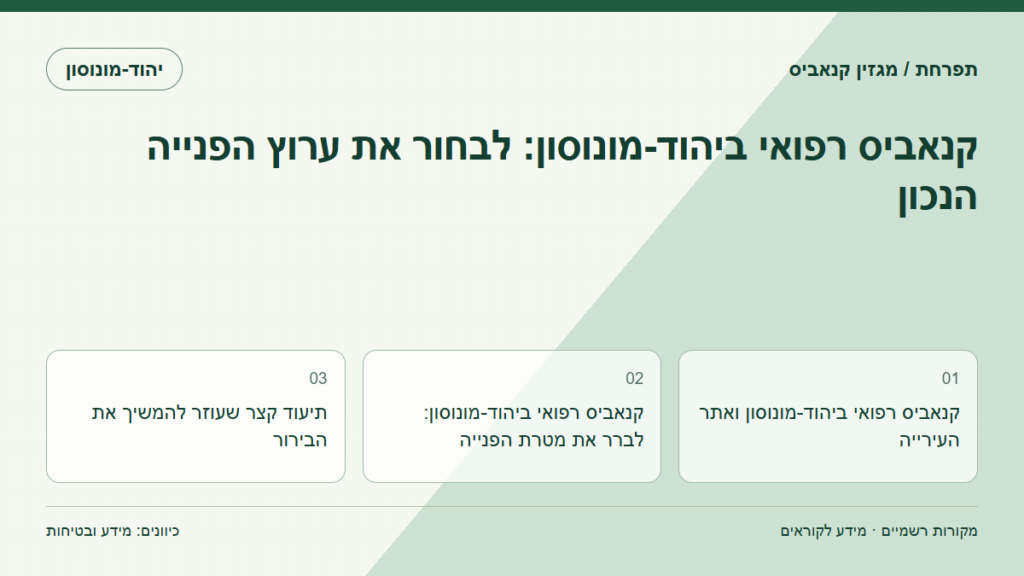 קנאביס רפואי ביהוד-מונוסון: לבחור את ערוץ הפנייה הנכון