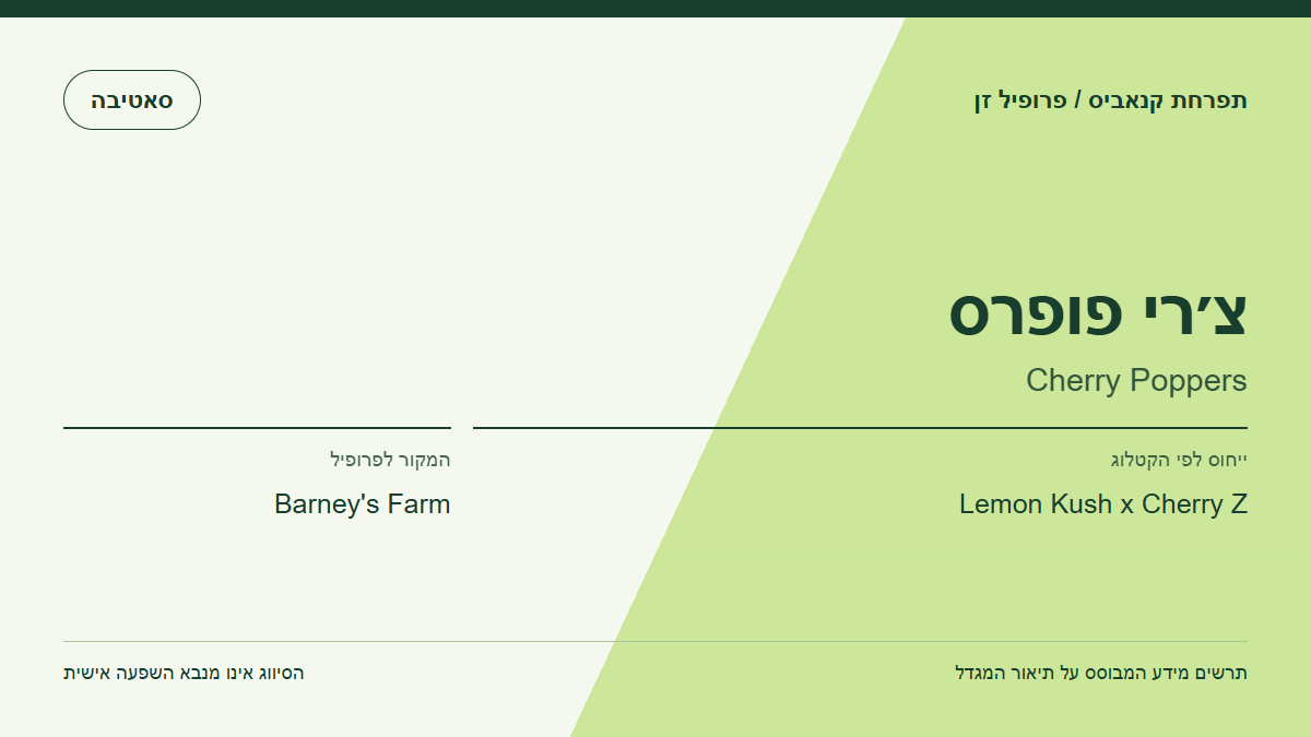 תרשים פרופיל הזן צ׳רי פופרס לפי קטלוג המגדל