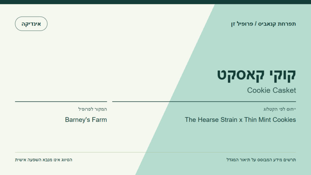 תרשים פרופיל הזן קוקי קאסקט לפי קטלוג המגדל