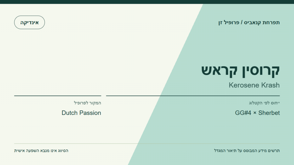 תרשים פרופיל הזן קרוסין קראש לפי קטלוג המגדל
