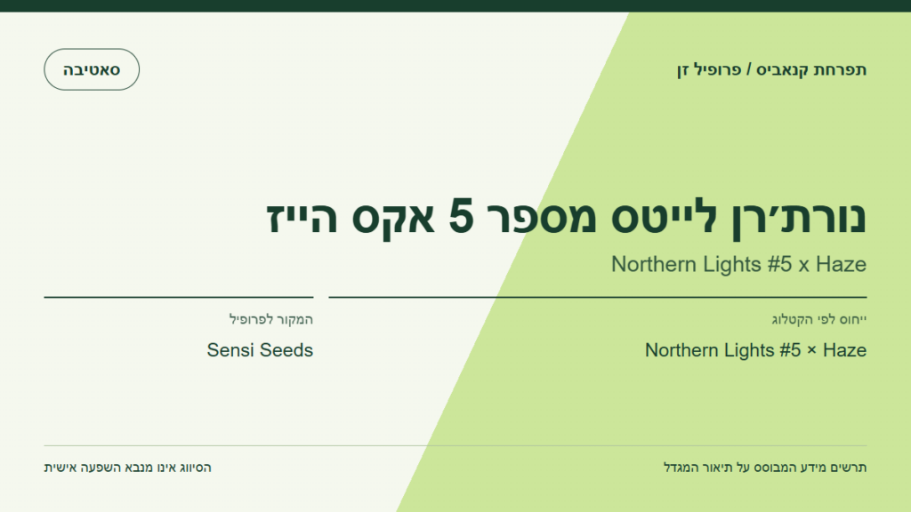 תרשים פרופיל הזן נורת׳רן לייטס מספר 5 אקס הייז לפי קטלוג המגדל
