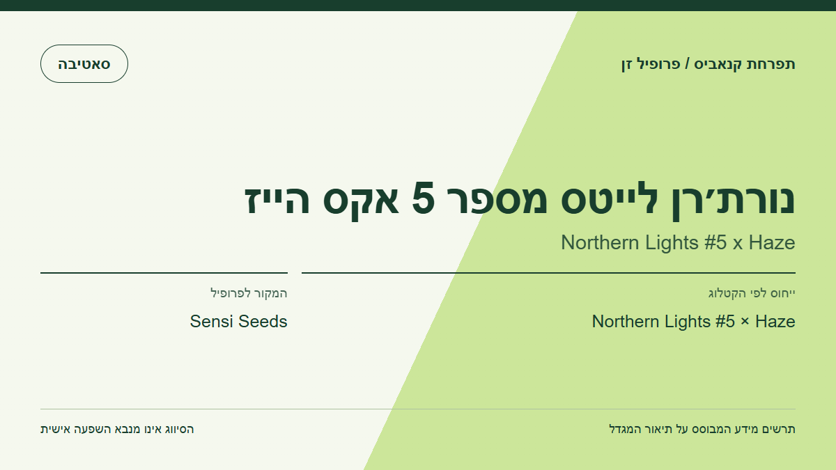 תרשים פרופיל הזן נורת׳רן לייטס מספר 5 אקס הייז לפי קטלוג המגדל