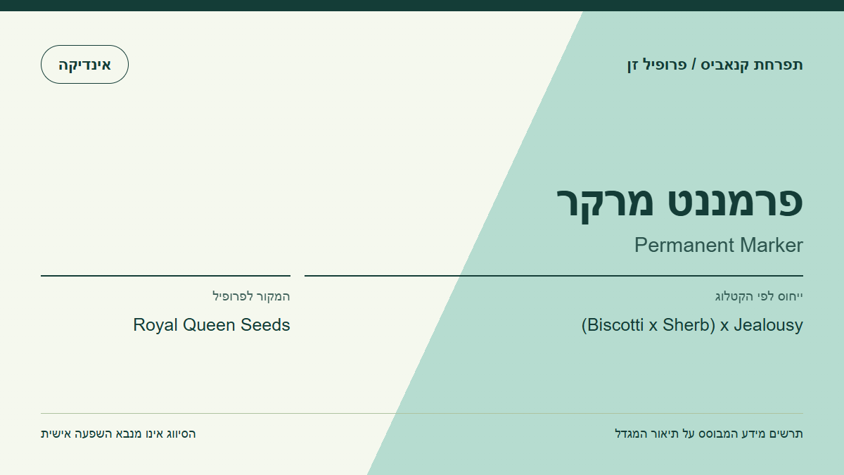 תרשים פרופיל הזן פרמננט מרקר לפי קטלוג המגדל
