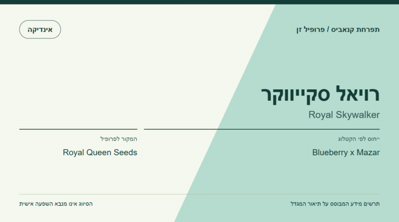 תרשים פרופיל הזן רויאל סקייווקר לפי קטלוג המגדל