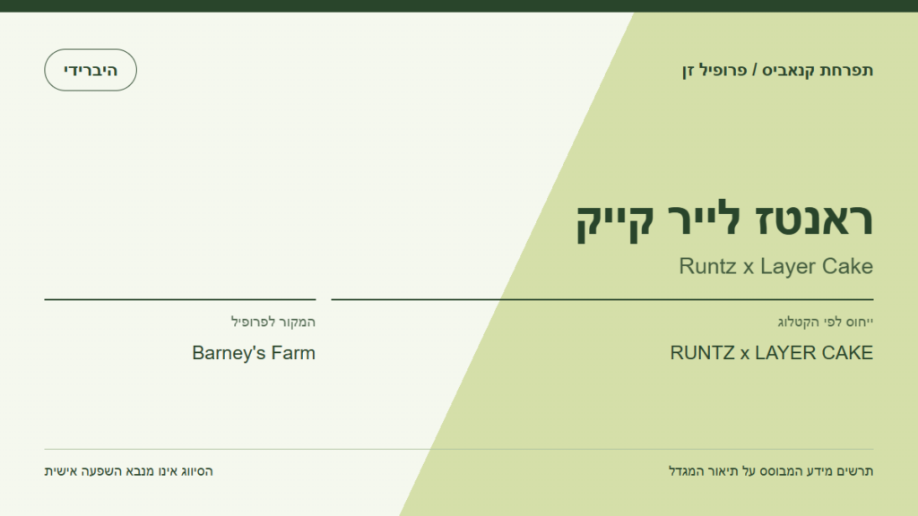 תרשים פרופיל הזן ראנטז לייר קייק לפי קטלוג המגדל