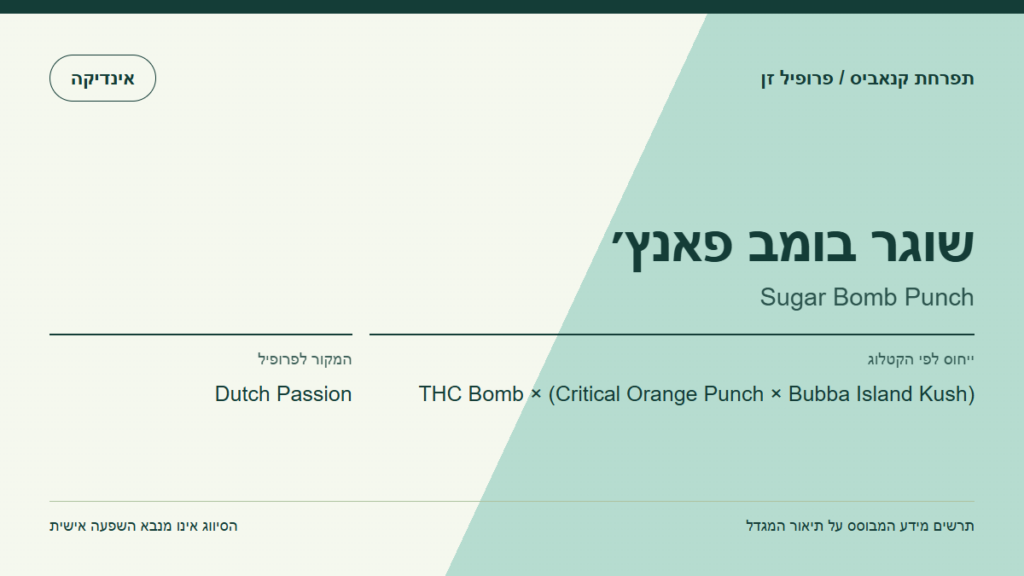 תרשים פרופיל הזן שוגר בומב פאנץ׳ לפי קטלוג המגדל