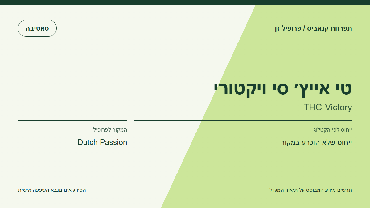 תרשים פרופיל הזן טי אייץ׳ סי ויקטורי לפי קטלוג המגדל