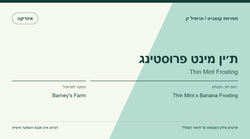 תרשים פרופיל הזן ת׳ין מינט פרוסטינג לפי קטלוג המגדל