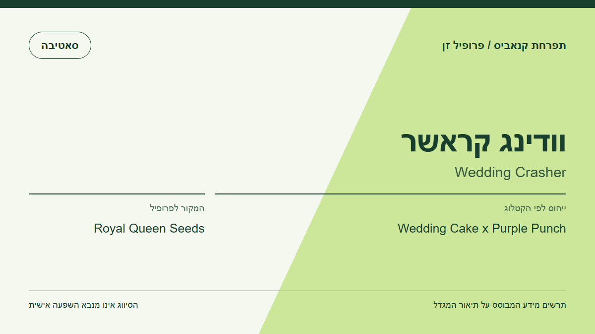 תרשים פרופיל הזן וודינג קראשר לפי קטלוג המגדל