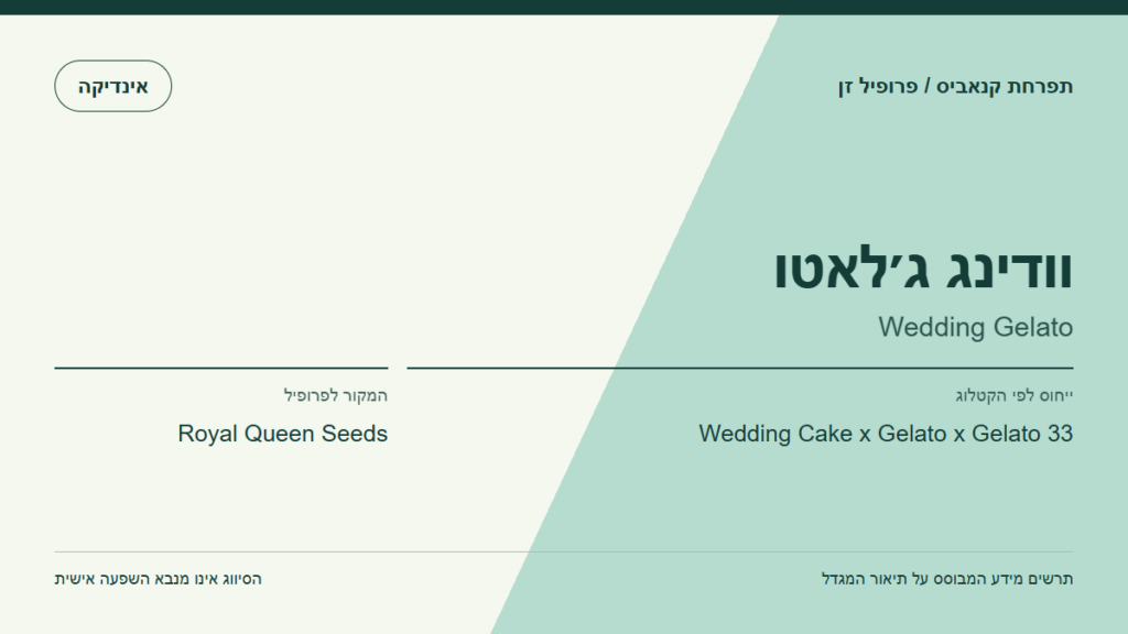 תרשים פרופיל הזן וודינג ג׳לאטו לפי קטלוג המגדל