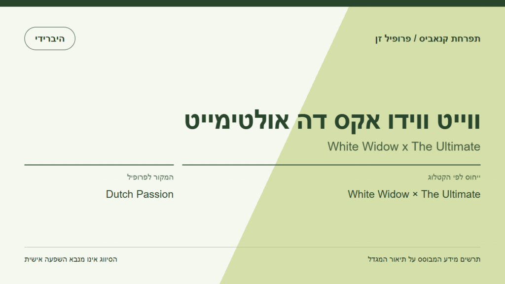 תרשים פרופיל הזן ווייט ווידו אקס דה אולטימייט לפי קטלוג המגדל
